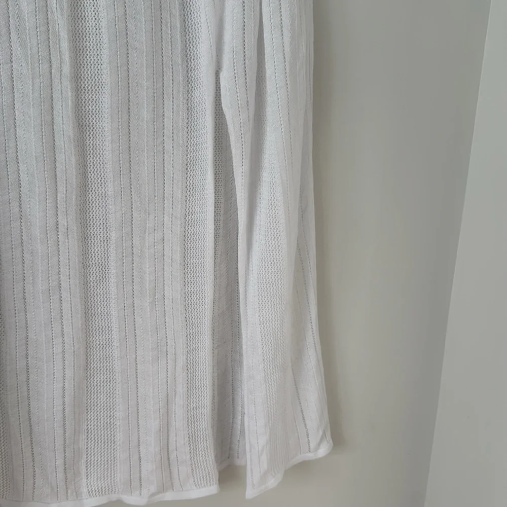 NWT Knitss Jay SLIT DETAILED WHITE POINTELLE KNIT SKIRT SIZE M